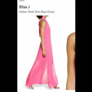Eliza J halter neck slim maxi formal dressing